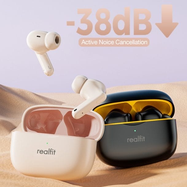 Realfit Bluetooth 5.4 Noise-canceling wireless headphones 26 HRS long battery backup for office and traveling. - Image 5